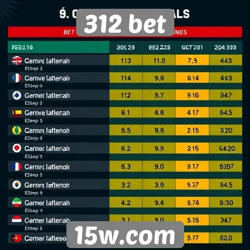 Comparação de odds entre 312 bet e concorrentes